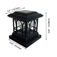 LED Solar Capital Lamp Warm+RGB Outdoor Lighting IP66 Waterproof Garden Decorative Fence Post Cap Li