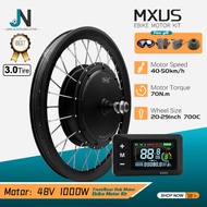 MXUS Ebike Conversion Kit 48V 1000W 3.0 Tyre Brushless Gearless Front/Rear Hub Motor Wheel for Elect
