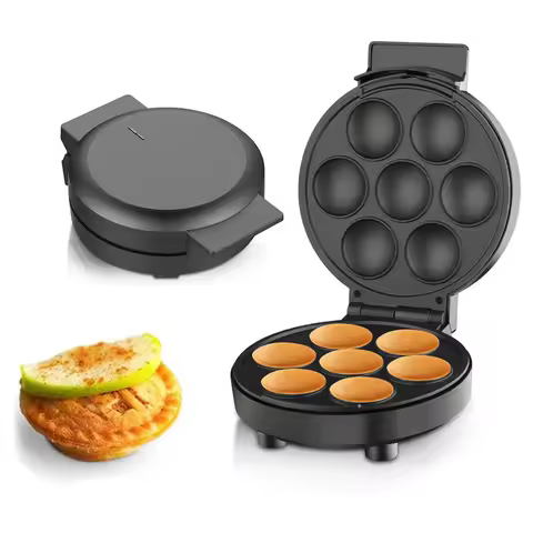 Household Cupcake Maker Electric Cupcake Machine 1000W Cake Pop Maker Non-Stick Surface Makes 6 Cup