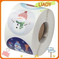 LIAOY 1000Pcs Label Stickers, Snowman Christmas Stickers, 1.5 Inch Round Self Adhesive Sticker Roll Gift Sealing