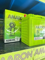 Amaron รุ่น42B20L (รับประกัน 2 ปี) ขนาดยาว20 กว้าง13 สูง23 เซนติเมตร Honda city, Jazz, Brv,Brio, ama
