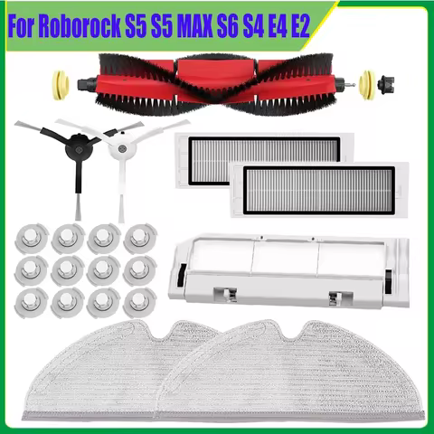 HEPA Filter Main Side Roller Brush Mop Cloth For Xiaomi 1s Roborock S5 S5 MAX S6 S4 E4 E35 E2 Robot 