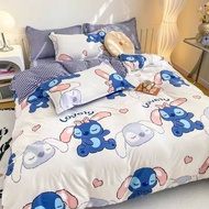 Cartoon Bear 4 In1 Bedding Sets Kids Girls Comforter Quilt Bed Sheet Cover Flat Mattress Protector Flat Bedsheet Set with Pillowcases Single Queen King Size