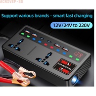【Chevro】12V 24V to 220V Automotive Power Inverter for Phones Laptops Fans Kettles Drills