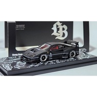 Inno64 Ferrari F40 Liberty Walk Matt Black Hong Kong Toycar Salon 2023