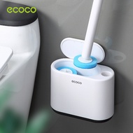ECOCO Disposable Toilet Brush Scrubber Wall Mounted Changeable Head Built-In Liquid E2103 E2132