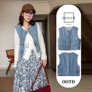 Denim Sleeveless Vest Top Women Fit Jean Jacket 牛仔马甲无袖短款外套上衣女 Jaket Denim
