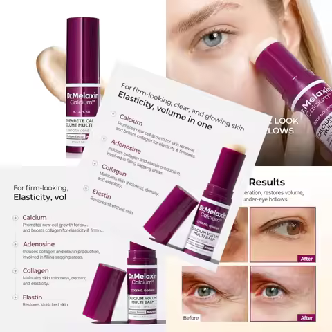 Dr.Melaxin Collagen Multi Balm Stick, Calcium and Adenosine Wrinkle Stick for Eye Neck and Face, Col