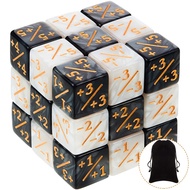 24 Pieces Dice Counters Token Dice Loyalty Dice Marble D6 Dice Cube Compatible with MTG, CCG, Card G