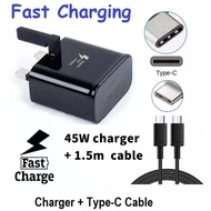 Samsung 45W Fast Charging Type-C with 1m 5A Cable Compatible with Galaxy S25/S24/S23/S22/Ultra/Plus