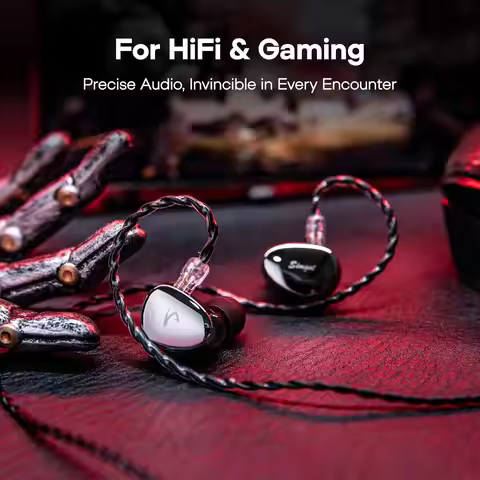 EG280(SIMGOT)-1 Planar+1DD HiFi IEM, Wired Gaming Earphone 2Pin OFC Cable with Microphone