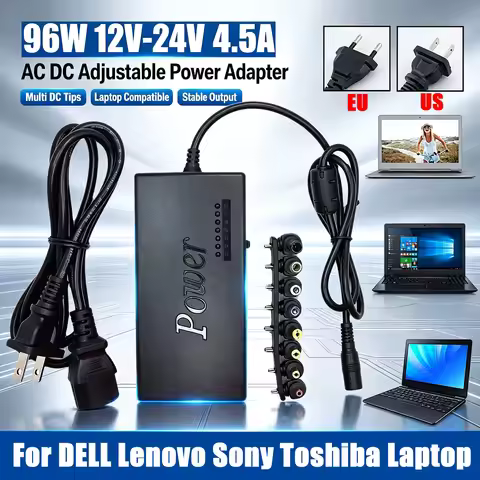 96W 12V 15V 16V 18V 19V 20V 24V 4.5A Universal Portable AC Laptop Power Adapter Charger For Toshiba 