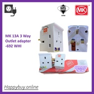 MK 3 Way Outlet Adapter 692 WHI 13A SIRIM Verification