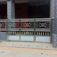 pagar rumah minimalis stainless steel motif bandul kramik