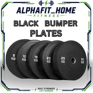Black Rubber Plates Olympic Bumper Plates 5kg to 25kg Weightlifting Home and Gym Work-out