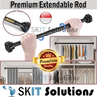 Premium Curtain Rod Pole Laundry Shower Stainless Steel Round Extendable Telescopic No DRILL Tension