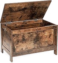HOOBRO Toy Box, Retro Wooden Look Storage Chest with Safety Hinge, Entryway Storage Bench Supports 2