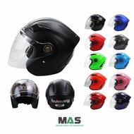 MAS AUTO Motorcycle Helmet RXR 007 Open Face Single Visor Black Lens Design