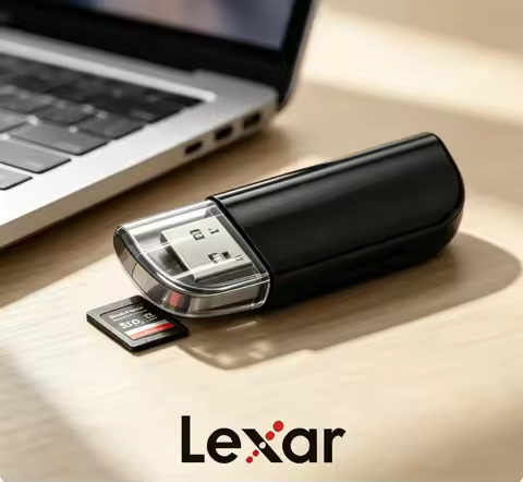 Lexar 2 in 1 RW300U Card Reader USB3.2 Gen1 High Speed Dual Card Slot Reader TF/SD Memory Card Micro