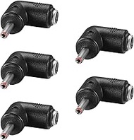 uxcell 5Pcs DC Power Connector Adapter 90 Degree Angle 5.5mm x 2.1mm Female Jack to 3.5mm x 1.35mm M