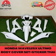 HLD HONDA WAVE125X ULTIMO BODY COVER SET PW PEARL WHITE WITH STICKER THAI W125X STRIPE MOTOR