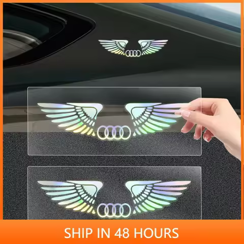 Colorful Reflective Laser Angel Wing Styling Car Trunk Door Stickers For Audi A5 A6 C6 C5 A1 A7 A8 Q