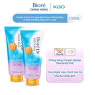 (Chọn loại) Combo 2 Serum Chống Nắng Dưỡng Thể Nâng Tông Biore UV Aqua Rich Lilac Luster/ Peach pear