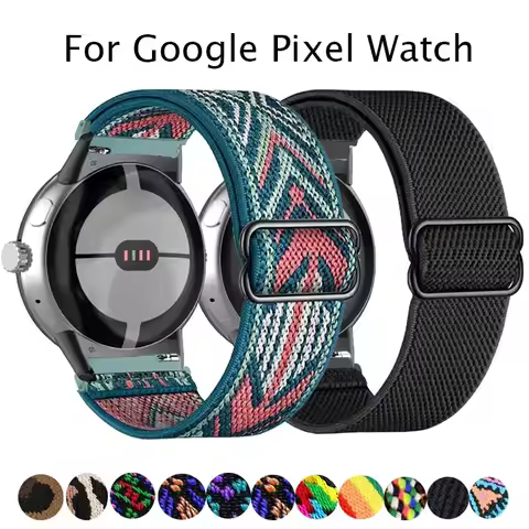 Scrunchie Band For Google Pixel watch 2 Strap Adjustable Elastic Nylon solo loop Bracelet Accessorie