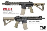 【TAF 售完】GHK鍛造 MK18 MOD1 GBB客製沙色DX版(鍛造槍身Colt&amp;DD雙授權)