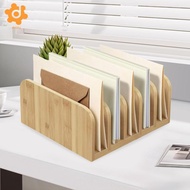 [utruiut0k] Wooden Desktop File Holder Organizer Mail Sorter 5 Sections Clutch Divider File Organize