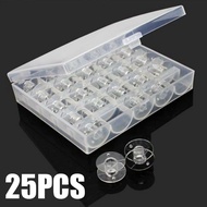 25pcs New Sewing Machine Bobbins Spool + Plastic Box For Brother Janome Singer