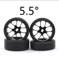 2.5/5.5 Degrees Hard Plastic Drift Tires Metal Wheel Rim for Wltoys 284131 K969 K989 Kyosho Mini-Z 1