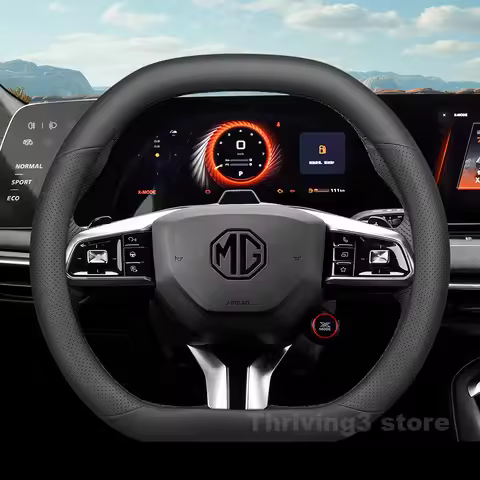 Leather Car Steering Wheel Cover For ALL NEW MG7 MG 4 xpower ZS Hybrid MG4 EV HS 2024 2025 Auto Stee