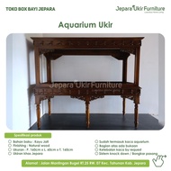 aquarium set kabinet, aquarium ukiran jepara, aquarium kayu jati,