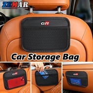 Toyota GR Car Mesh Storage Bag Adhesive Storage Bag Car Seat Back Storage Box Car Interior Accessori