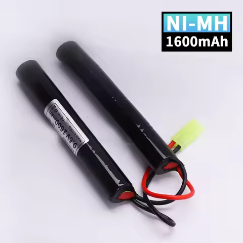 NIMH 9.6V 1600mAh Butterfly Nunchuck Battery Pack with Mini Tamiya For Airsoft Guns M4, G36, M110, S