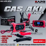 COD Cas Aki 6A Otomatis Charger 12V 24V APR Japan AP92 Digital Fast Charging Accu Motor Mobil Auto Cut