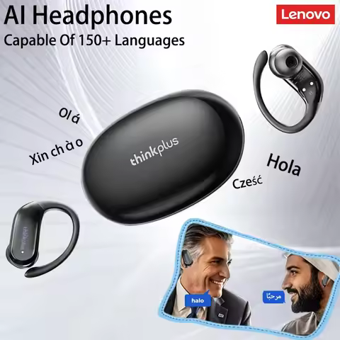 Original Lenovo XT55 AI Bluetooth V5.4 Earphones AI Meeting Recording Headphones Face-to-face Transl