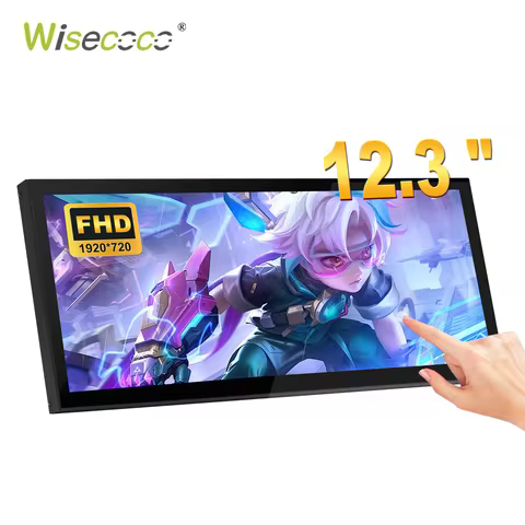 Wisecoco 12.3'' Touch Monitor Display IPS 1920x720 Portable Gaming Monitor for Raspberry Pi 5 4 3 La