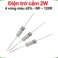[Cheap Combo] (20 pieces) 2W plug-in resistor with 4 color rings ±5% - value 0R to 120R