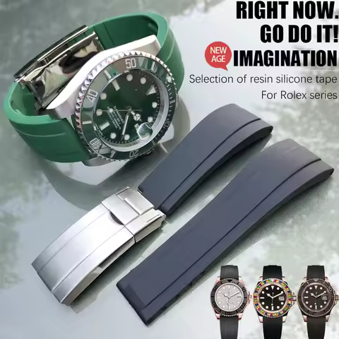 20mm 21mm Rubber Watch band for Role rolex Submariner OYSTERFLEX Daytona GMT Yacht Master Strap Stai