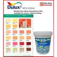Maxilite Plus Emulsion Paint (18L) P2 *Interior Wall & Ceiling Water Based Paint (Cat Kapur) Big Wal