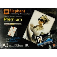 ตราช้าง แผ่นเคลือบ พลาสติกเคลือบ เคลือบร้อน ฟิล์มเคลือบบัตร ขนาด A4/A3 หนา 125 ไมครอน Elephant (จำนว
