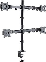 PureMounts Desk Mount for 4 Monitors 33-69 cm (13-27 Inches), Tilt: -45° to 45°, Swivel: 180°, Rotat