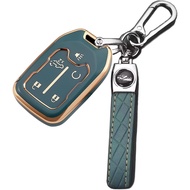 Key Fob Cover for GMC Acadia: 5 Buttons Key Fob Case with Keychain Fit for 2015 to 2023 GMC Terrain 