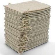 50pcs 10x14cm Yellow Burlap Bags With Drawstring, Linen Jute Sack, Hessian Cloth Pouches For Jewelry