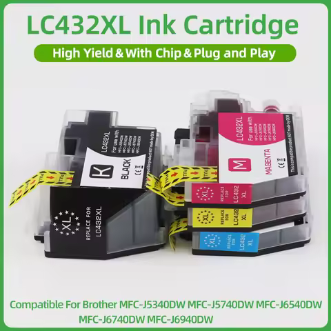 1Set~5Set LC432 XL LC432XL Ink Cartridge Compatible for Brother MFC-J6540DW MFC-J6740DW MFC-J6940DW 
