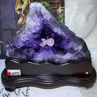 Lucky Small Fire Type ️ Top Brazil Amethyst Cave ESPa+2.55kg Symbiotic Agate Edge Titanium Crystal Cluster Flower Rich Gift Collection Self-Pendulum Fortune
