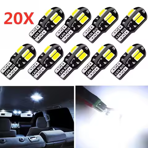 20/10/2PCS Car Interior Bulb W5W T10 LED 5730 8SMD Canbus Error Free 12V 194 168 Map Dome Lights Par