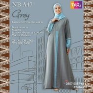 Gamis Nibras NB A47 Warna Biru Busui Elegan Daily Dress Terbaru 2020